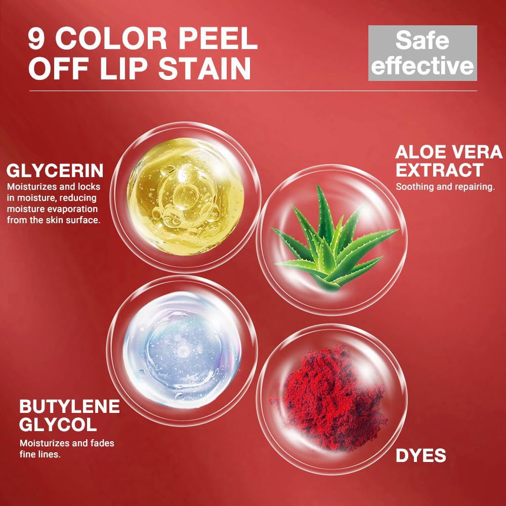 evpct Lip Tains Peel off, Peel off Lip Liner Tattoo Lip Stain Tint Gloss Marker Makeup, Long Lasting Waterproof 24 Hours Matte Finish Transfer-proof Pigmented Color Stay Lipsticks, 110 Dusty Rose