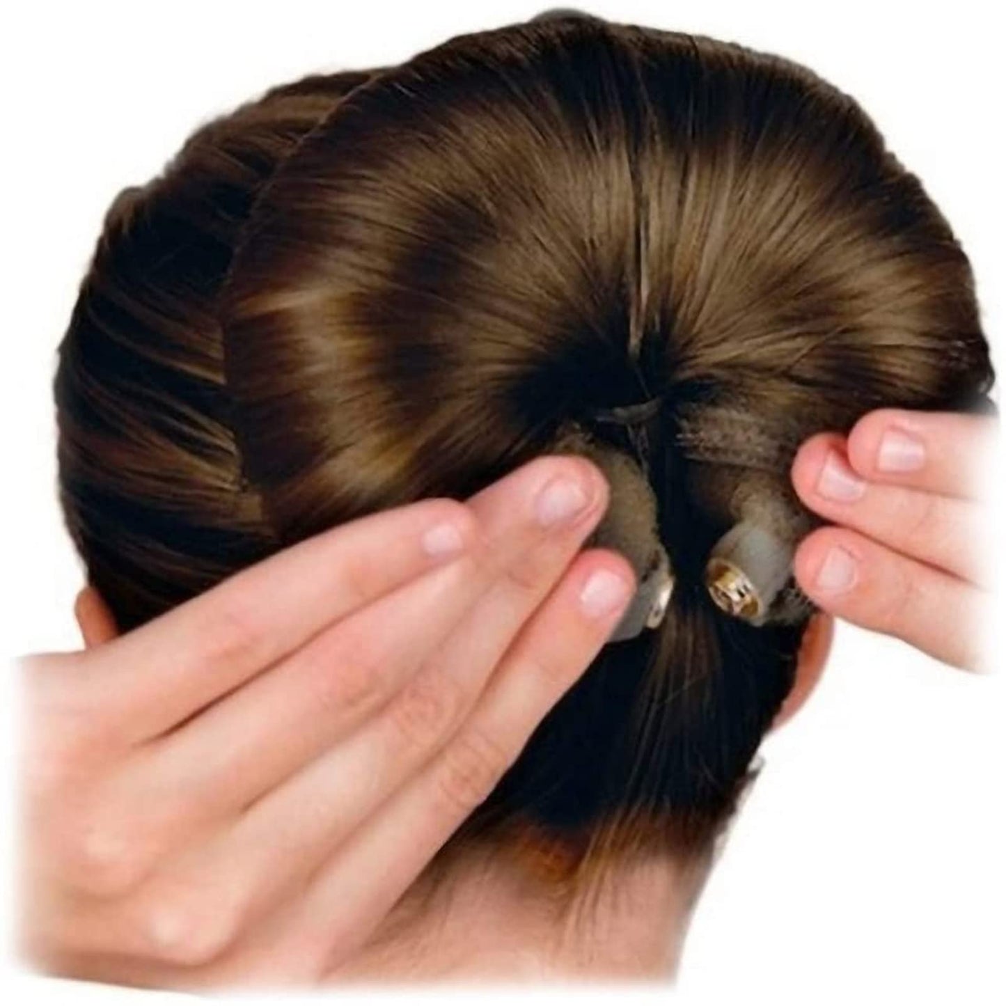 3 Pcs Women's Hair Styling Tools: DIY Hair Foam Ring Shaper, Hair Donut Bun Accessory, Long Nylon Buckle Ring for Magic Ponytail Holder (3 Beige)