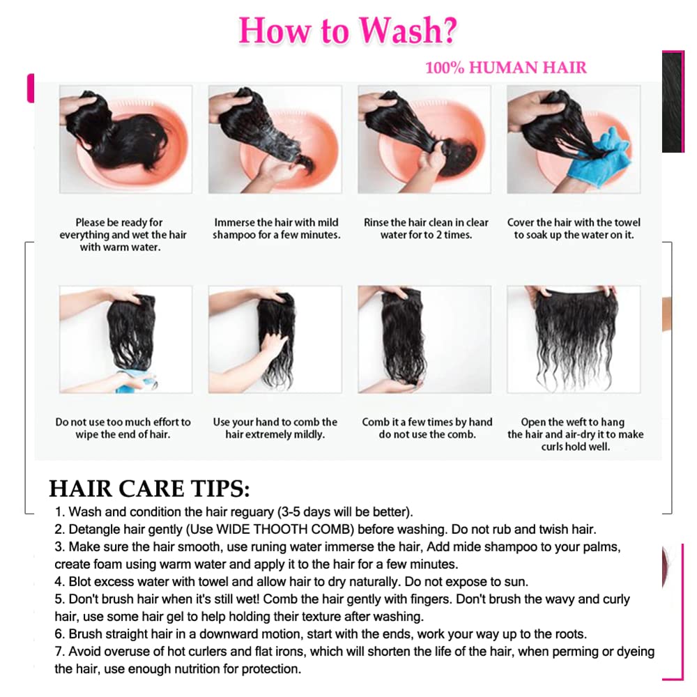 1B/Blue Straight Bundles Blue Human Hair Bundles Ombre Two Tone Black Roots to Blue Bundles Human Hair Weave Double Weft Brazilian Hair Wet and Wavy Bundles Silky Soft for Black Women 22 24 26 inch
