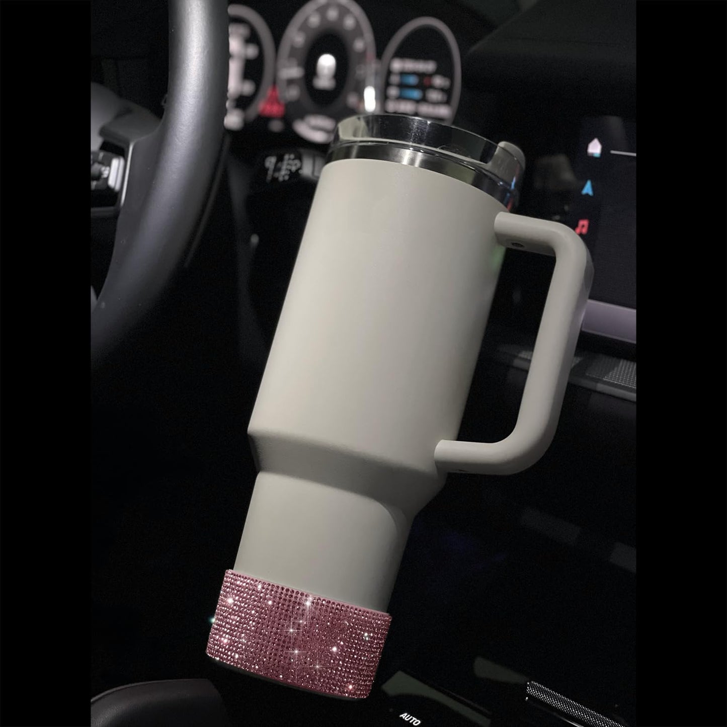 WORBSS Diamond Glitter Silicone Boot for Stanley H2.0 Tumbler 20-30oz Accessories for 2.8-2.9 inch Trapezoidal Cylinder Base Water Bottles Bottom Anti-Slip Protector Sleeve Cover Bumper Decoration