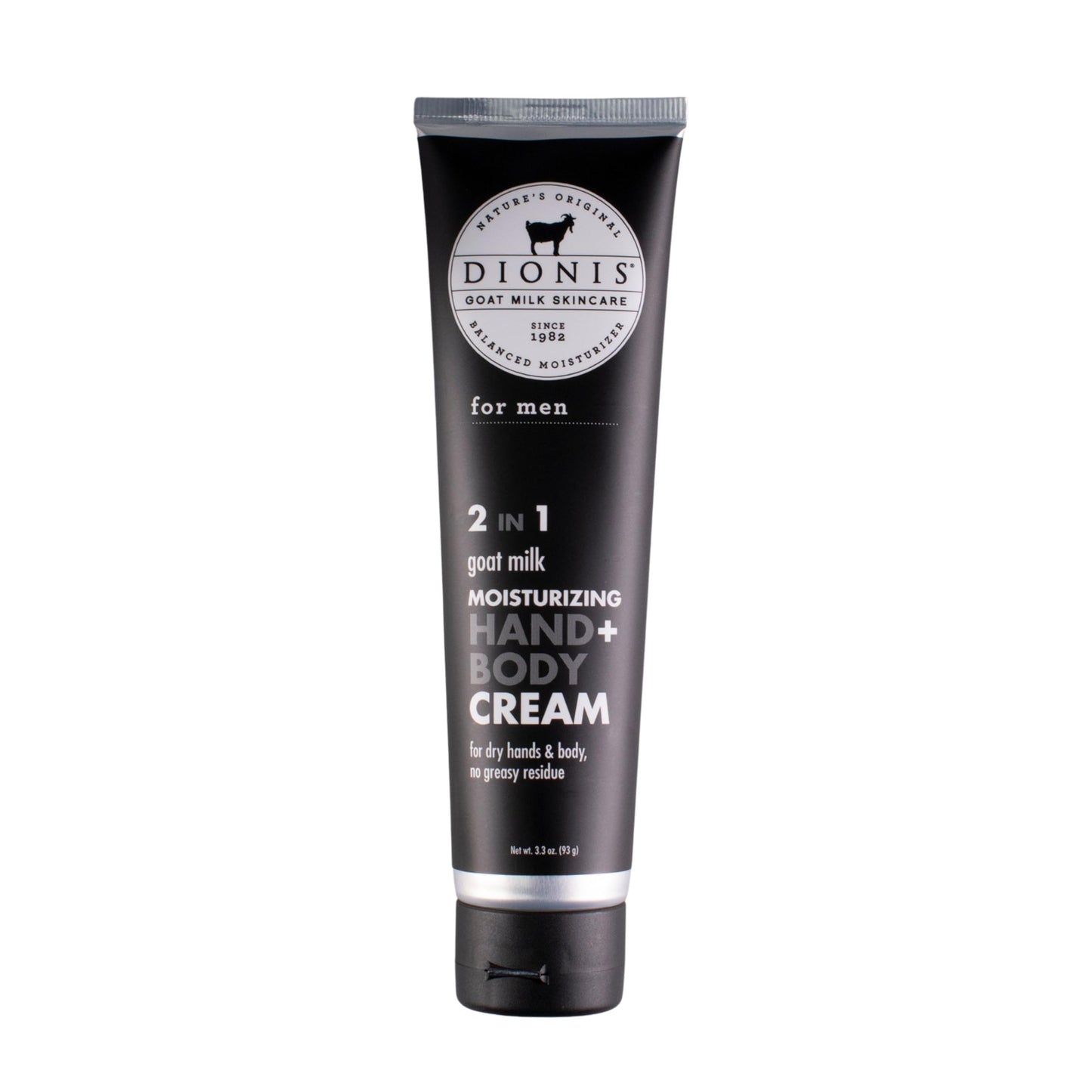 Dionis Goat Milk Skincare 3.3oz Hand & Body Cream For Men - Travel Size Hand Lotion For Hydrating & Moisturizing Dry Skin - Cruelty Free Cream Made In The USA - Paraben Free Formula