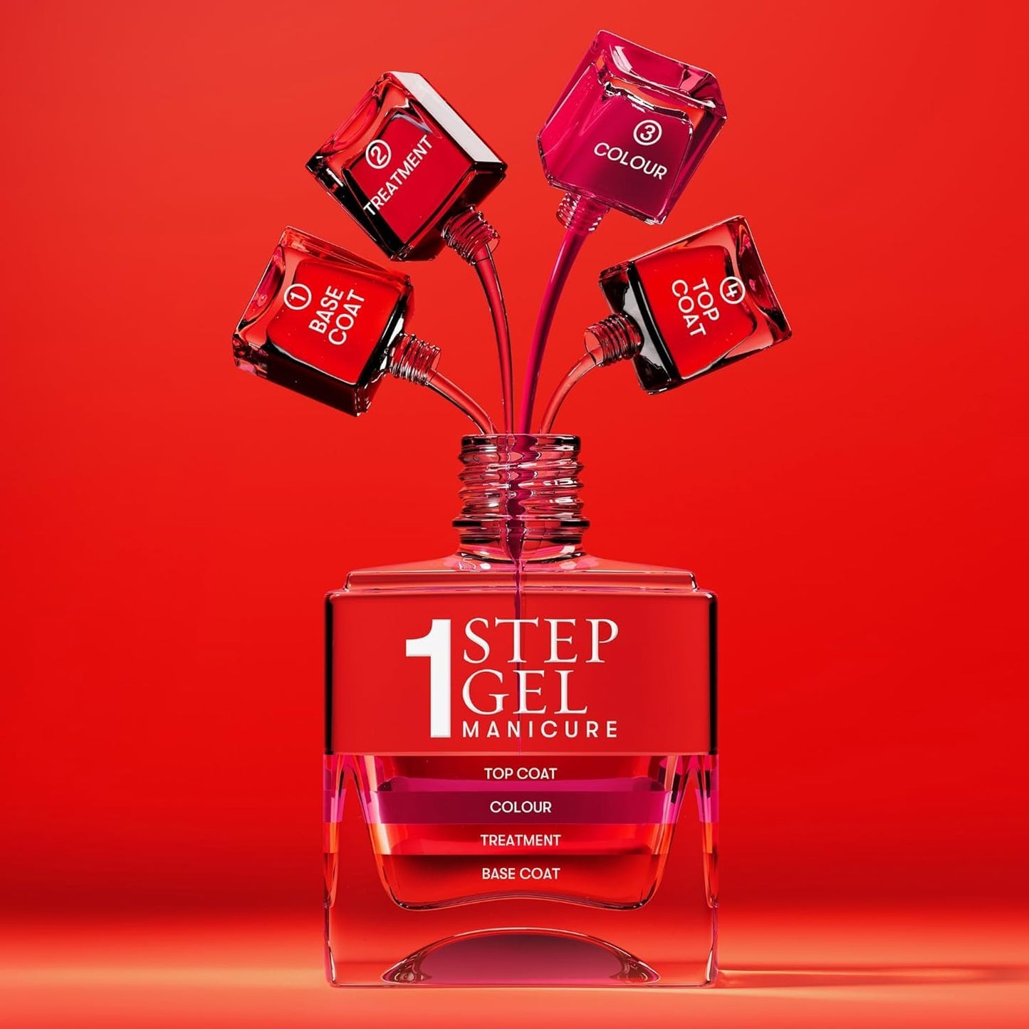 Nails Inc It's Topless Gel Nail Polish, 4-in-1 Base Coat, Treatment, Color & Top Coat, Long Lasting, Strong, Chip Free Nails, Glossy Salon Quality Manicure At Home, Vegan, Cruelty Free, Shade Miley