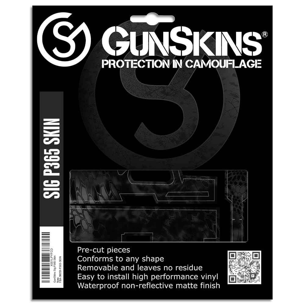 GunSkins Precut Pistol Skin for Sig Sauer P365 - Compatible with Airsoft AEG BB Gun - Vinyl Wrap - Easy to Install - 100% Waterproof - Matte Finish - Made in USA - Kryptek Typhon