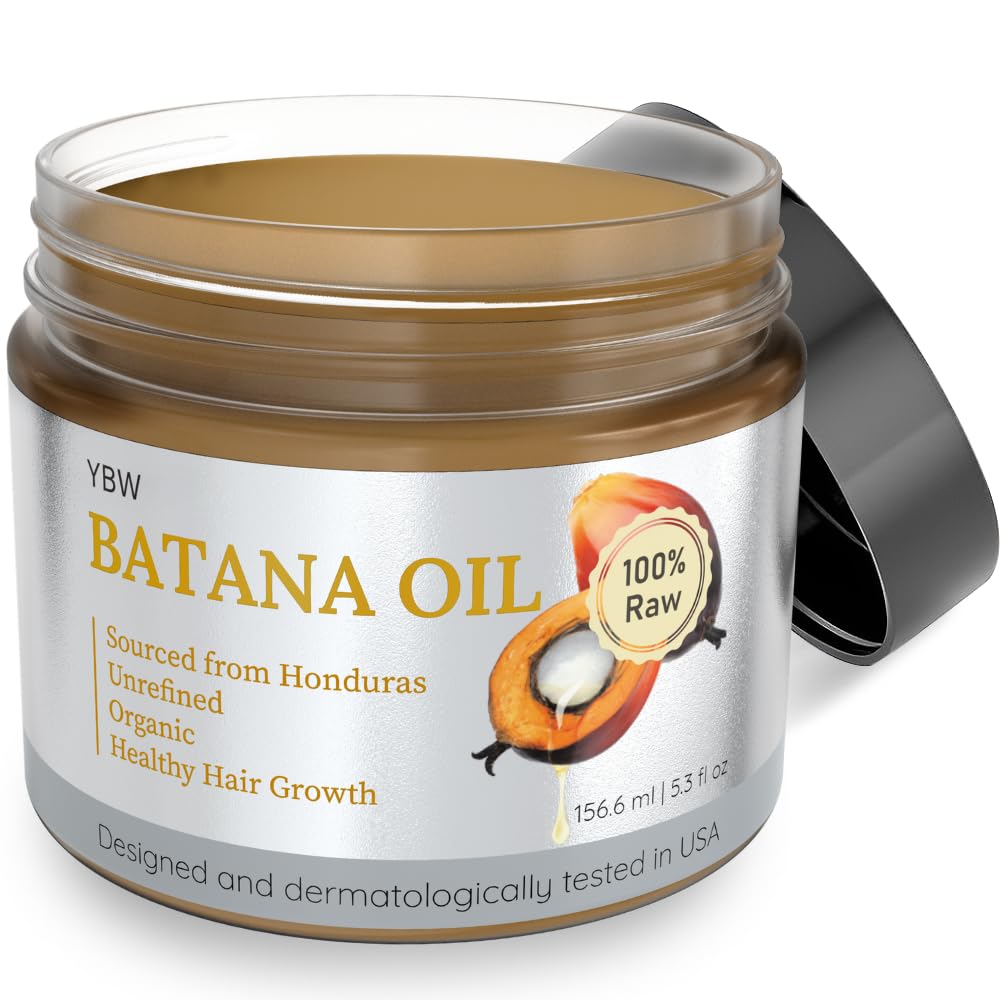 Dr. Sebi 100% Natural, Unrefined and Organic Batana Oil from Honduras for Hair Growth - Enhances Hair Thickness, Prevents Loss for Men & Women