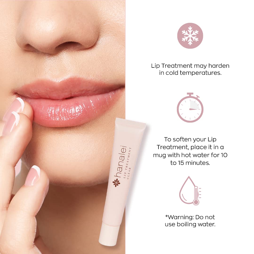 Hanalei Lip Treatment for Dry, Chapped Lips – Intensive Overnight Moisturizer with Kukui Oil, Shea Butter & Grapeseed Oil – Hydrating Balm for Healing Cracks – Peach Pink Tint, 15g – Cruelty-Free