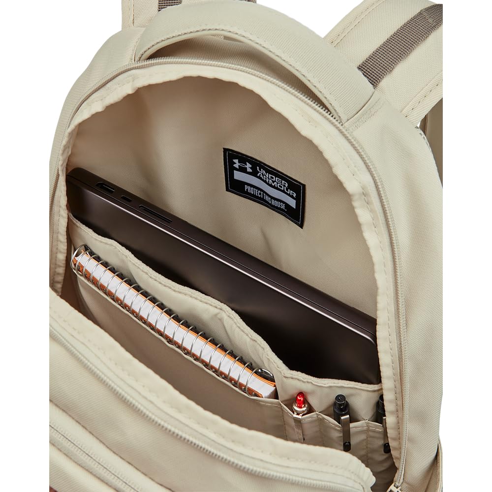 Under Armour Unisex-Adult Hustle 6.0 Backpack, (289) Khaki Base/Khaki Base/Taupe Dusk, One Size Fits Most