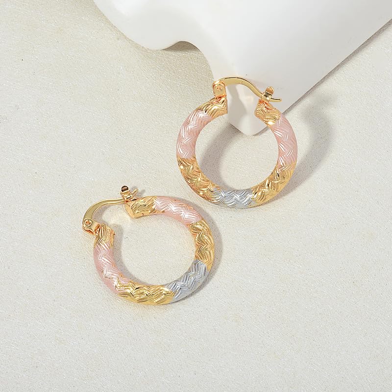 18K Gold Plated Hoop Earrings for women Trendy Twisted Huggie Hoops Earrings Lightweight Large Chunky Earrings 925 Sterling Silver Boho Jewelry for Teen Girls Gift (style 20)
