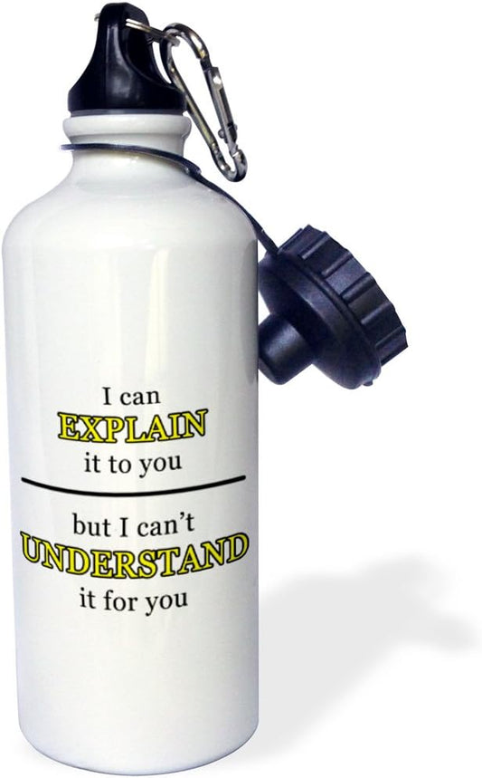 3dRose I'm The Crazy Aunt Everyone Warned You About Pink-Sports Water Bottle, 21 oz, White
