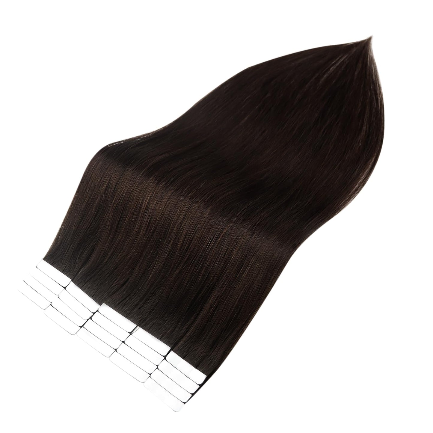 Full Shine Tape In Hair Extensions Human Hair 10 Inch Color 2 Darkest Brown Tape In Hair Extensions Double Sided Tape In Extensions Skin Weft Tape In Human Hair Extensions 30 Grams 20 Pcs For Women