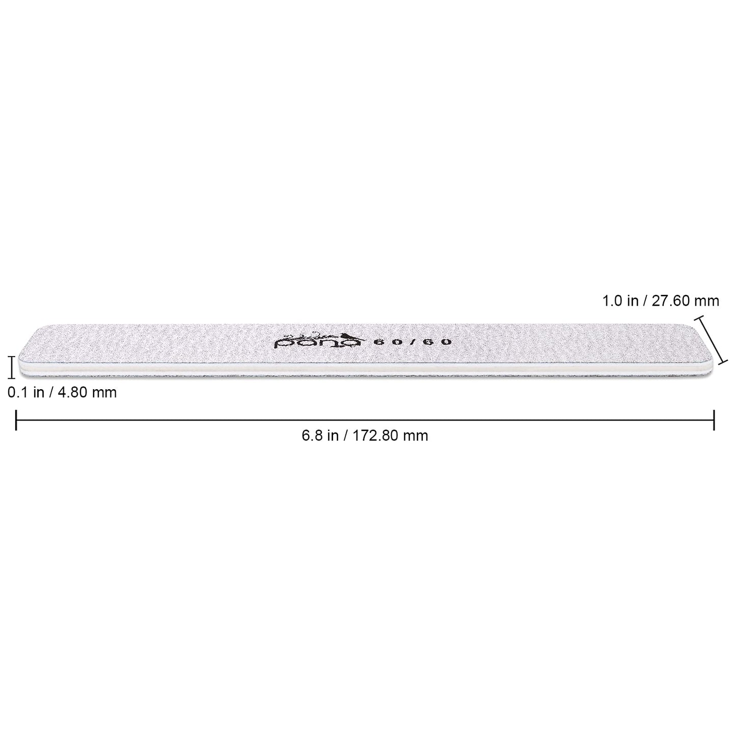 10PCS Jumbo Size PANA Professional Double Sided Nail Files - Zebra, 60/60 Grit - Emery Board Nail Buffering File Manicure Pedicure Nail Polisher Washable
