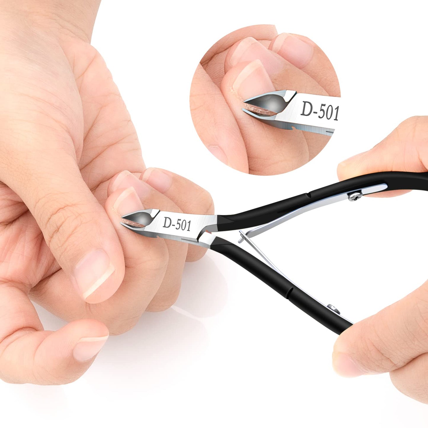 4 Packs Cuticle Nipper, Premium Stainless Steel Cuticle Trimmer for Manicure & Pedicure at Home/Spa/Salon [Black]
