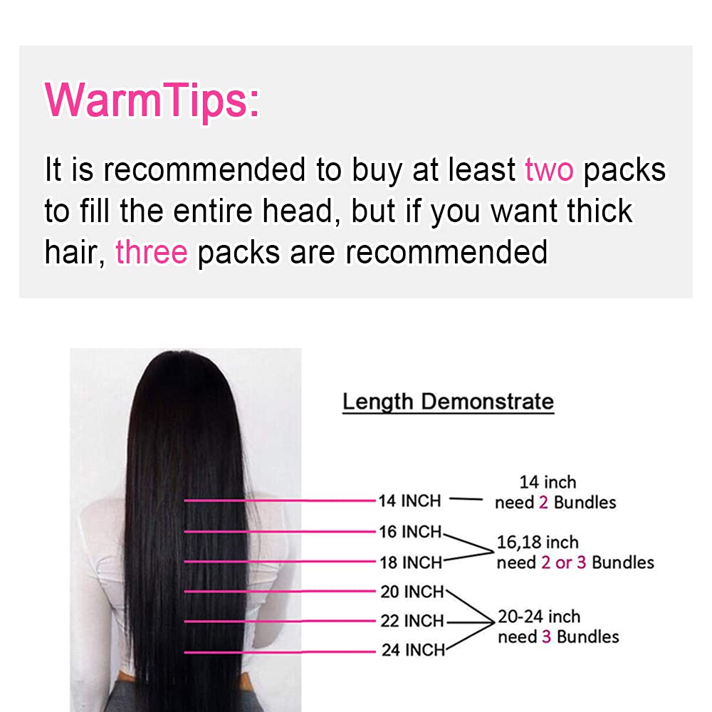 Straight Human Hair Clip in Hair Extensions for Black Women 100% Unprocessed Full Head Brazilian Virgin Hair Natural Black Color,8/Pcs with 18Clips,120 Gram (18inch, Straight hair)