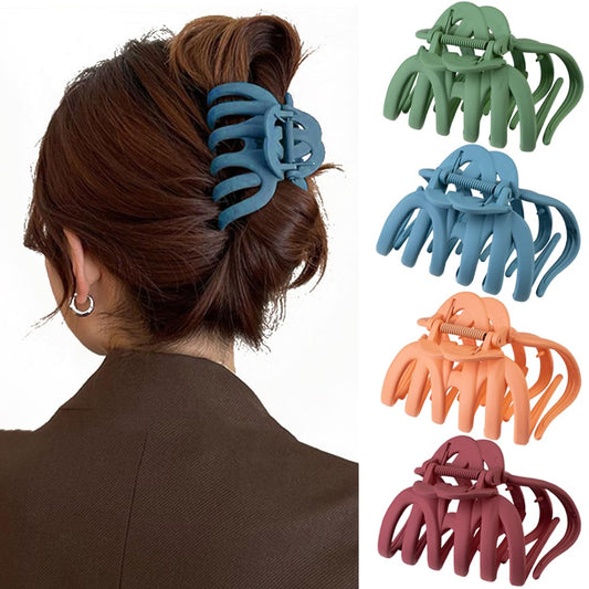 4 Pcs Large 3.8" Octopus Claw Hair Clips for Women - Strong Grip Non-Slip Jaw Clips for Thick, Fresh Color Hair