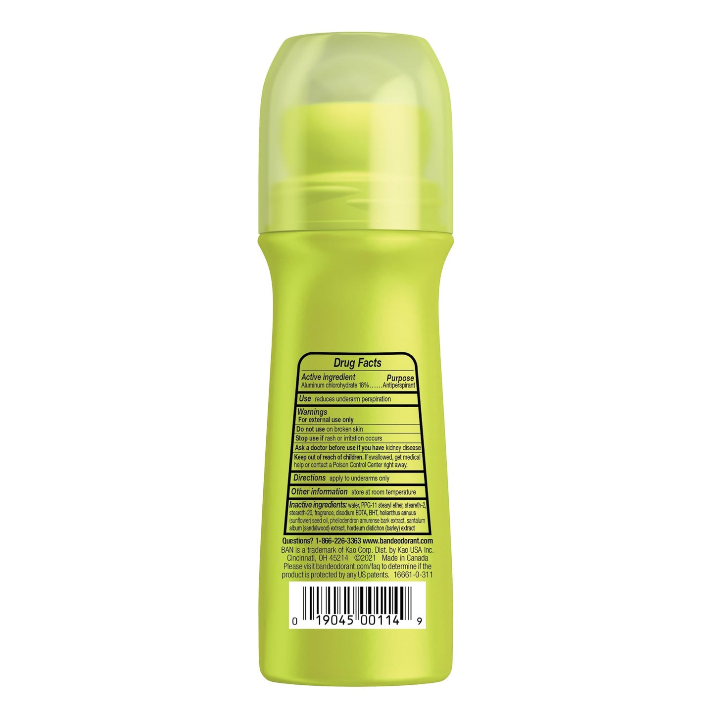 Ban Invisible Roll-on Antiperspirant Deodorant for Women and Men, 24-hour Underarm Odor & Sweat Protection, Regular Scent, 3.5 Oz, Pack of 4
