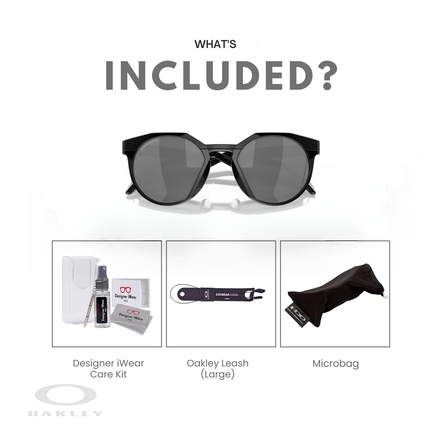 Oakley OO9242 924201 52MM Matte Black/Prizm Black Round Sunglasses for Men + BUNDLE With Designer iWear Complimentary Eyewear Kit
