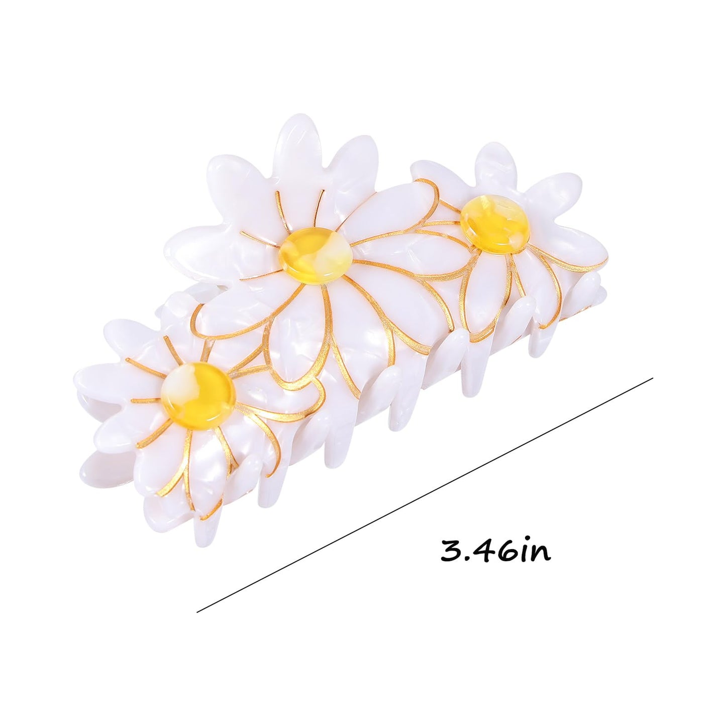Flower Hair Claw Clip, 3.5 Inch Strong Hold Hair Clip for Thick Hair, Fashion Spring Hair Styling Accessories for Women Girls