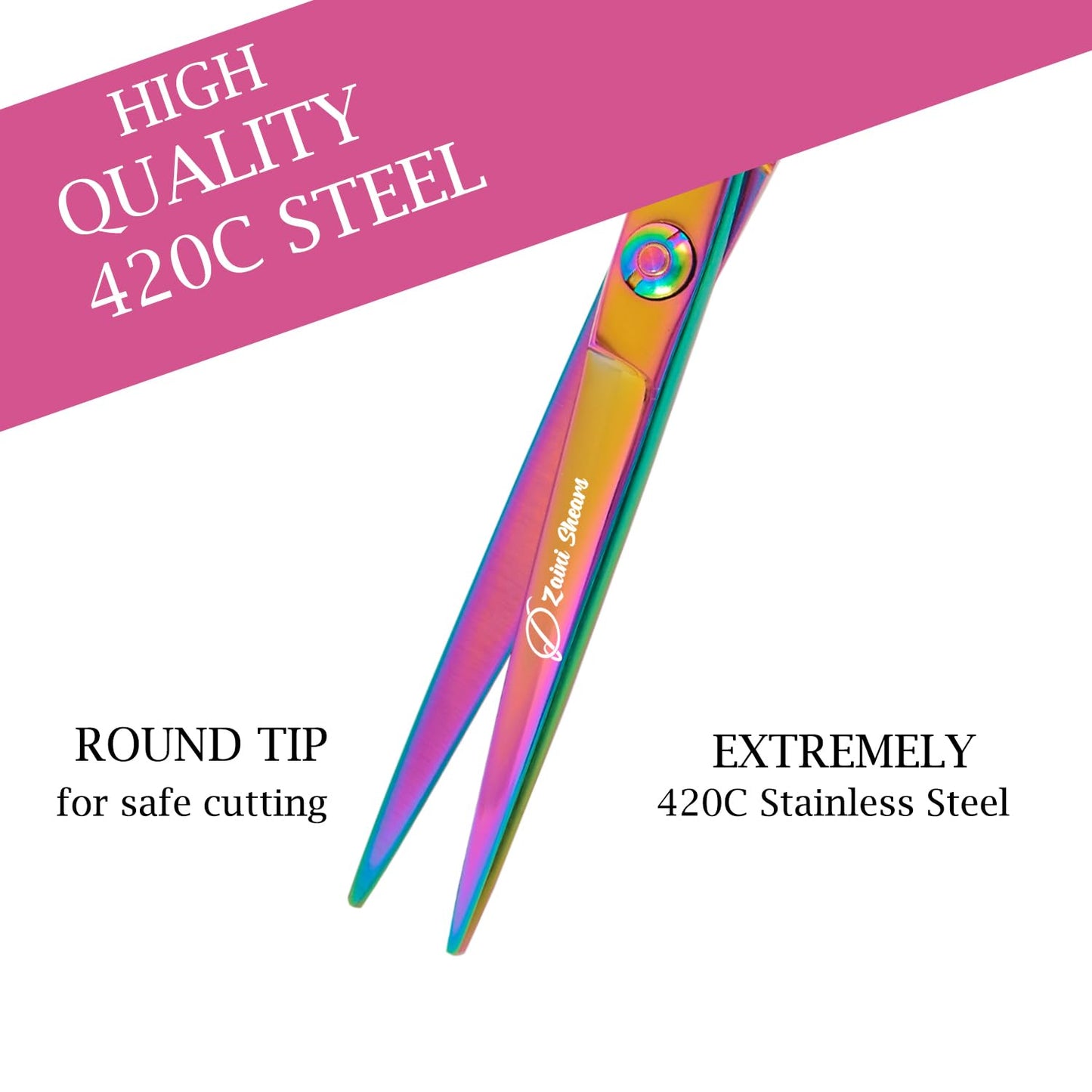 Hair Cutting Scissors Extremely Sharp Right-Hand Razor Edge - 6” Overall Length,Made of 420c Japanese Stainless Steel Salon Scissors Professional Barber Haircut Scissors (multicolour, 6'')