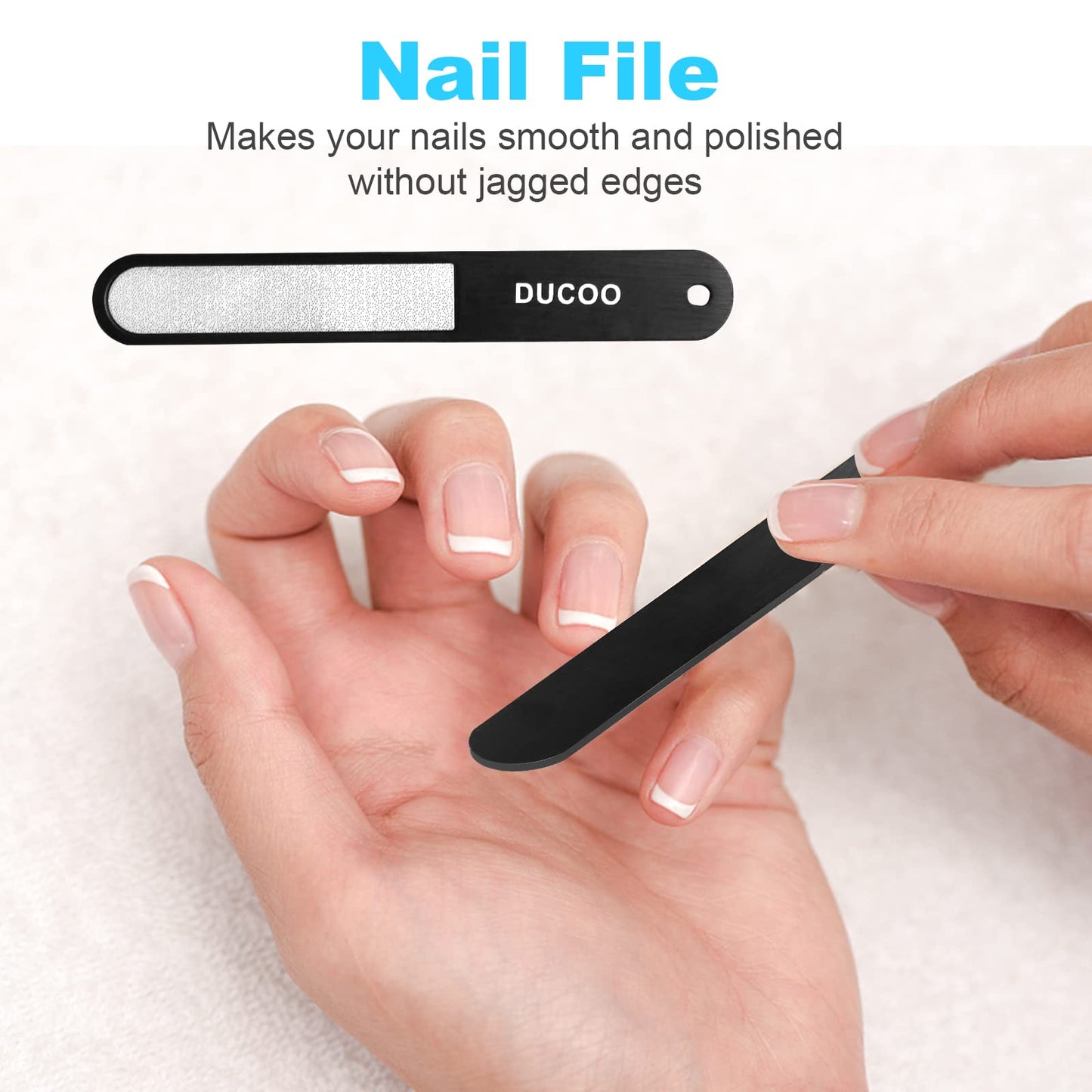 DUCOO Nail Clipper Set, 4 PCS Ultra Sharp Nail Clippers for Men, Women, Adults Toenail Fingernail Clippers, Stainless Steel Nail Cutter & File, Black