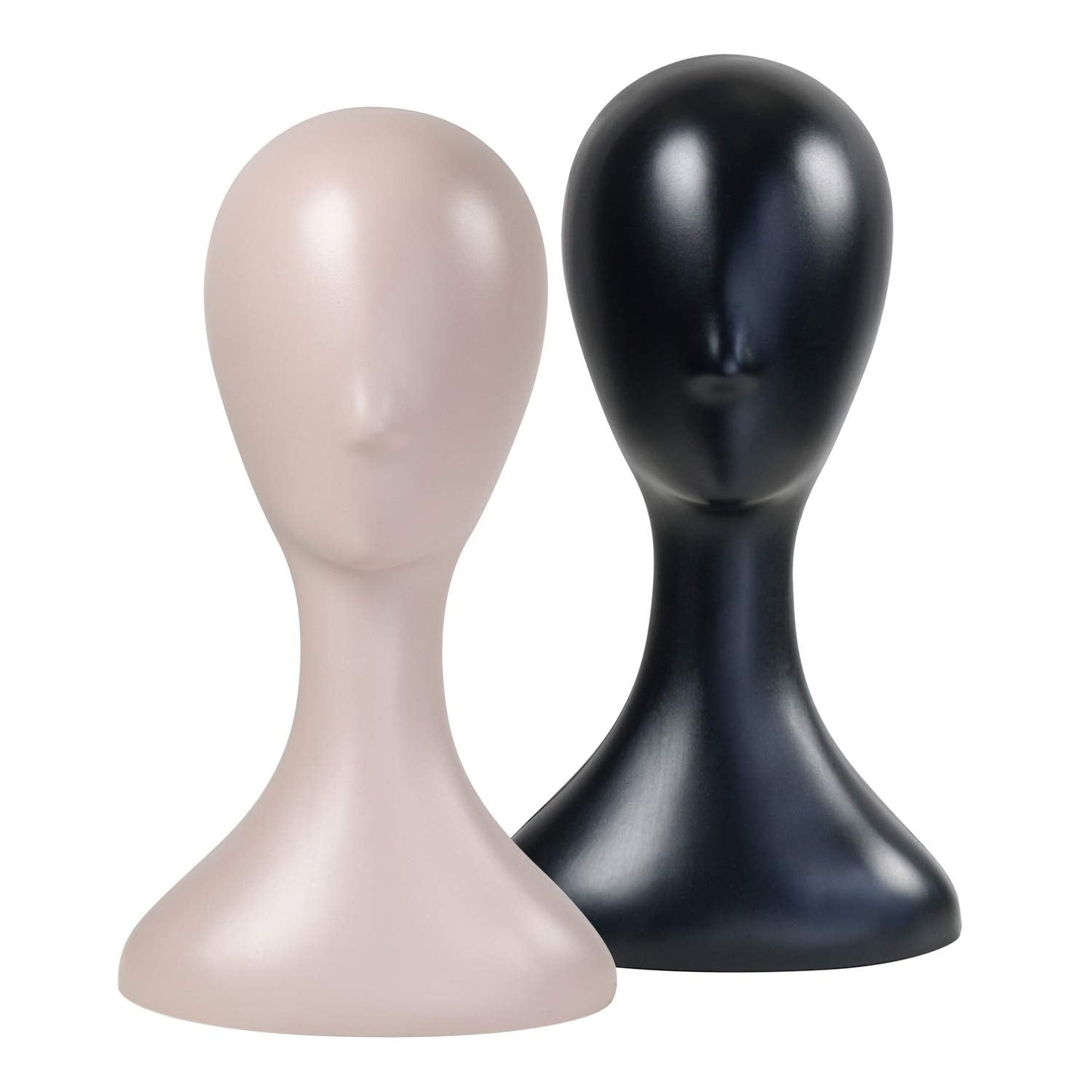 16 Inch Studio Limited Professional Plastic Mannequin Head Durable Women Model Wig Head Stand Torso Styling Making Display Holder with Jack for Wigs, Hat, Mask, Headdress, Necklace (Black, 3 Pack)