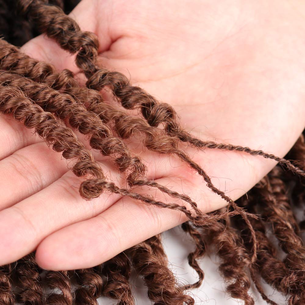 Pre-twisted Passion Twist Hair 18 Inch Pre Looped Passion Twist Crochet Hair for Women 6 Packs Afro Kinky Spring Twist Synthetic Crochet Braids Hair Extension (18Inch,T30)