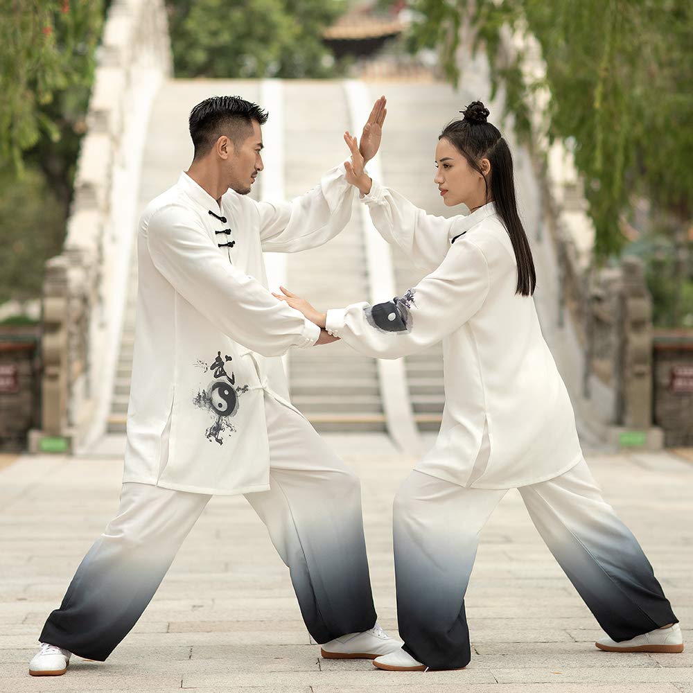 KSUA Unisex Tai Chi Uniform Martial Arts Uniform Traditional Chinese Style Long Sleeves for Excerises Qi Gong Kung Fu Wung Chun for Women