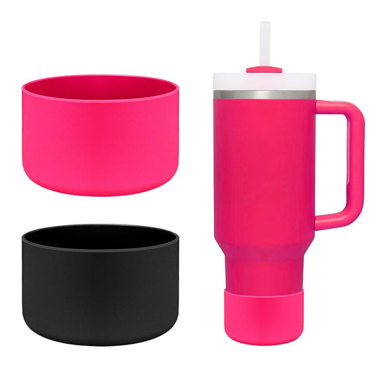 HEYSKAY 2pcs Protective Flask Silicone Boot Base for Stanley Quencher Adventure 40oz & Stanley IceFlow 20oz 30oz Tumbler, and Compatible with 12-24oz Hydro Sport Water Bottles,Yeti and More