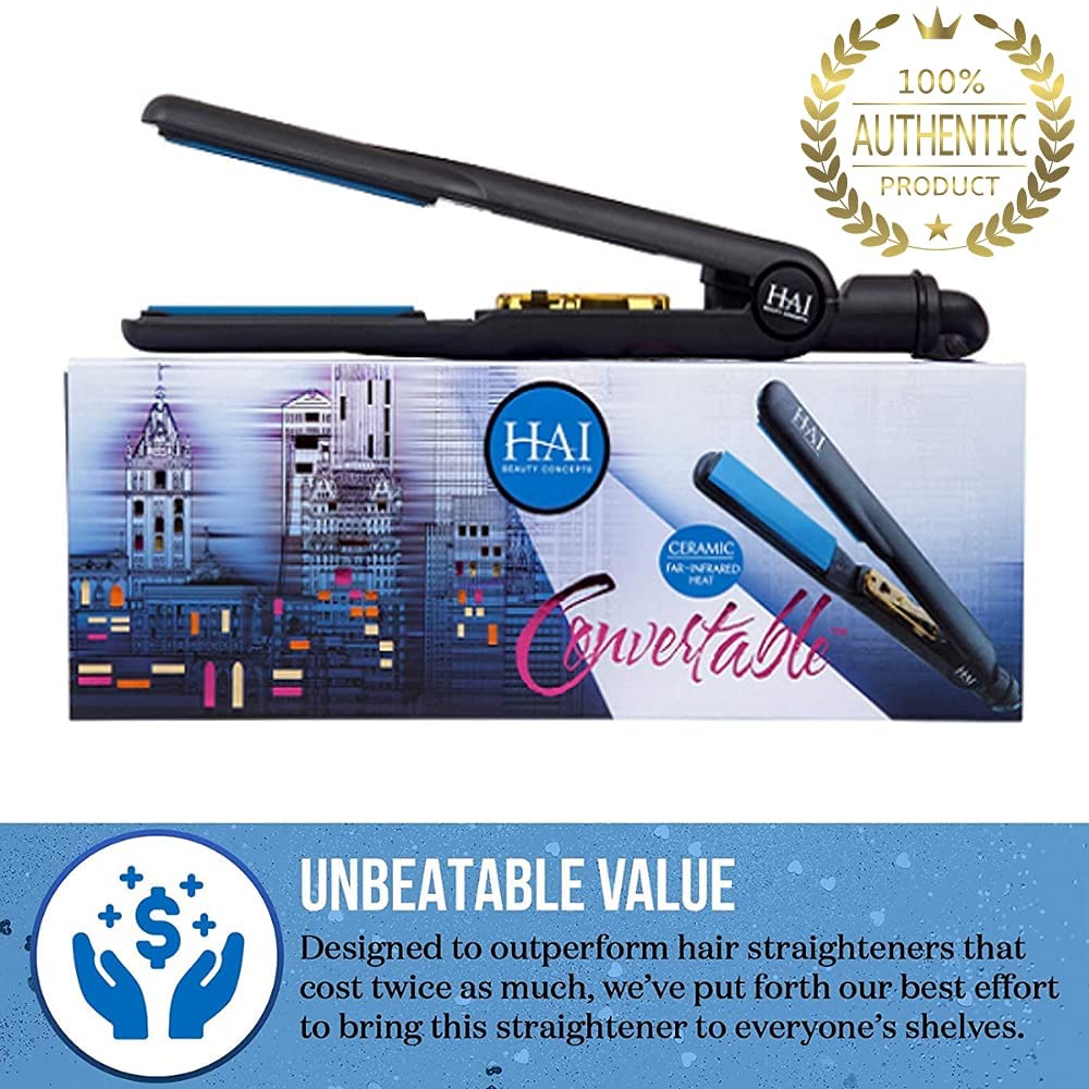 HAI Classic Convertable Professional Flat Iron & STYLE PRIME Professional Heat Protection Spray, 8fl. oz.
