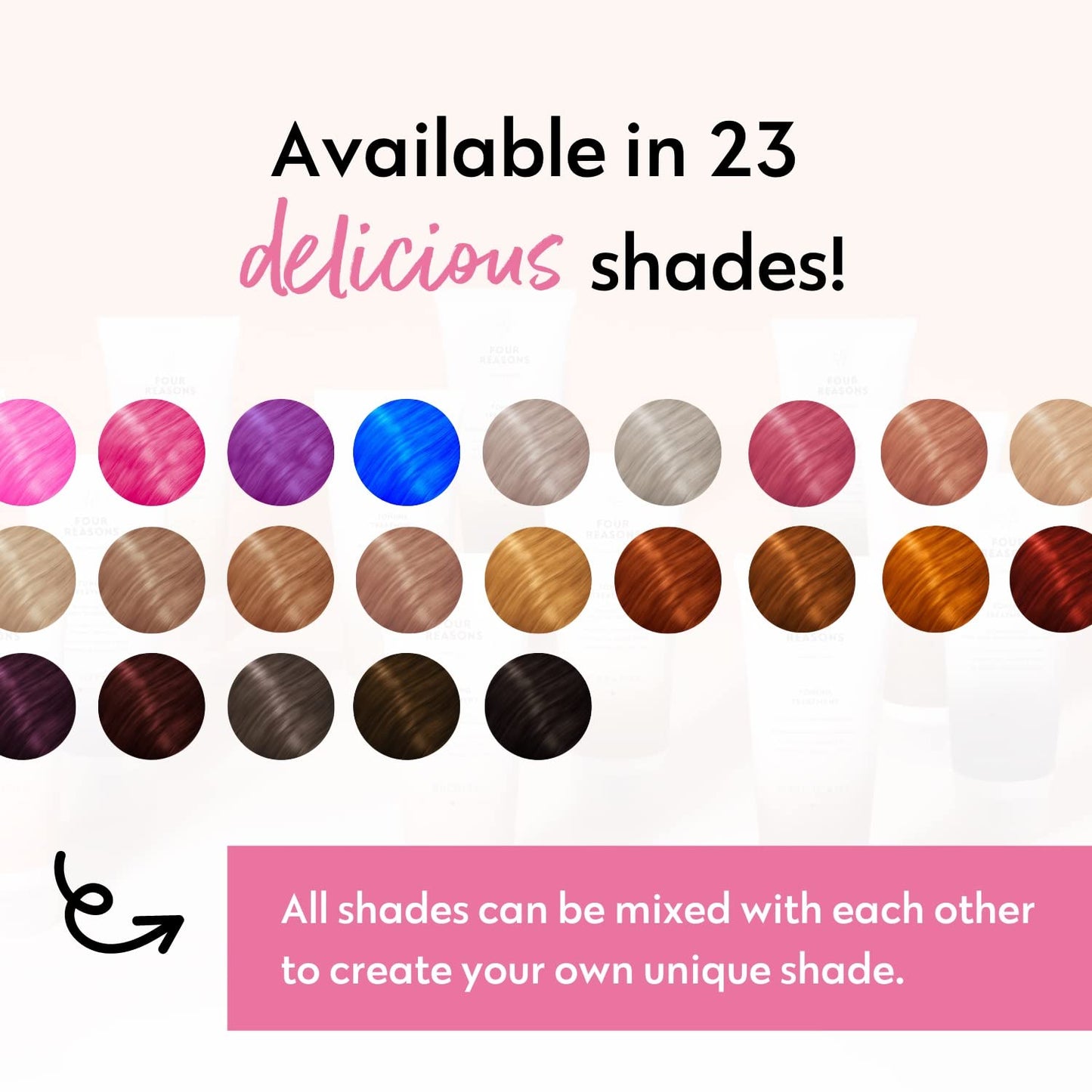 Four Reasons Color Mask - Plum - (27 Colors) Toning Treatment, Color Depositing Conditioner, Tone & Enhance Color-Treated Hair - Semi Permanent Hair Dye, Vegan and Cruelty-Free, 6.76 fl oz