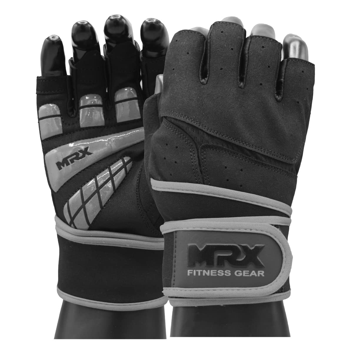 MRX Weightlifting Gloves for Men Workout Gloves Mens Wrist Support Lifting Gloves Male Gym Gloves | Workout Gym Accessories for Men Weight Lifting Fingerless Gym Exercise for Powerlifting