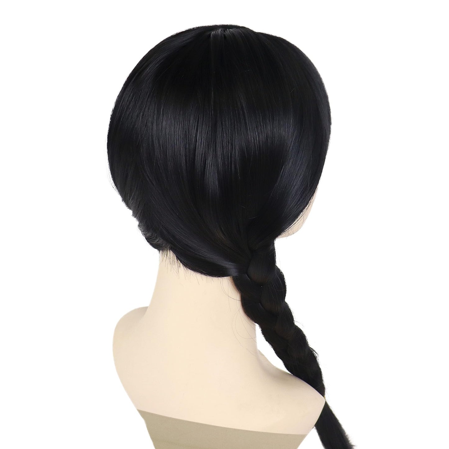 GNIMEGIL 23inch Long Black Braided Wigs for Women Cosplay Halloween Costume Small Petite Size Wig