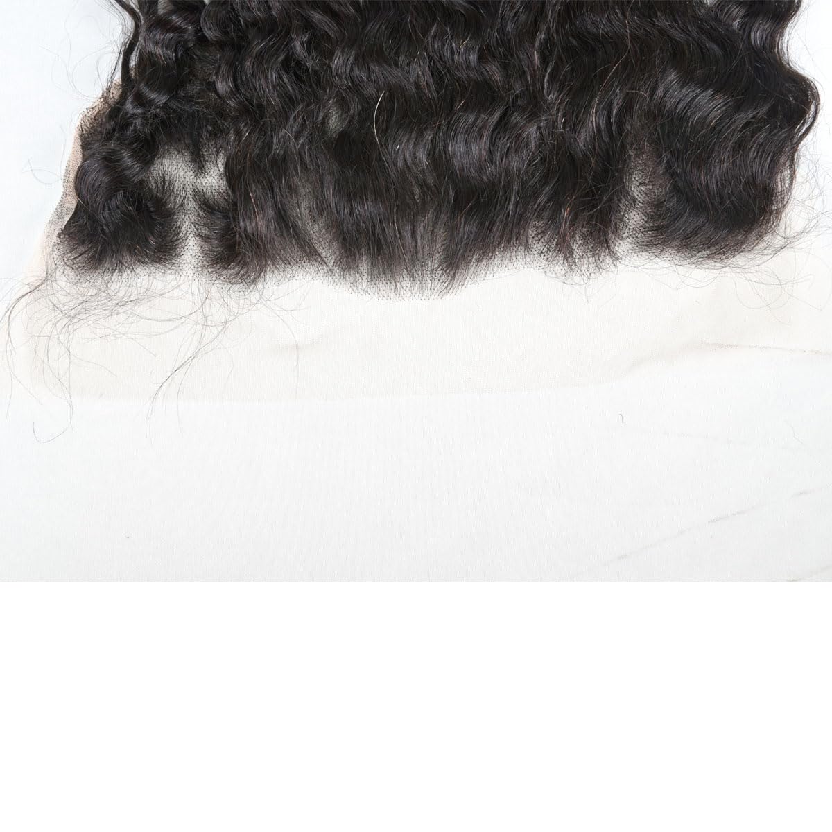 13x6 Lace Frontal Transparent Lace 100% Unprocessed Brazilian Virgin Human Hair Lace Closure Pre Plucked with Baby Hair Natural Black Color (13x6,Deep Wave, 20 Inch)