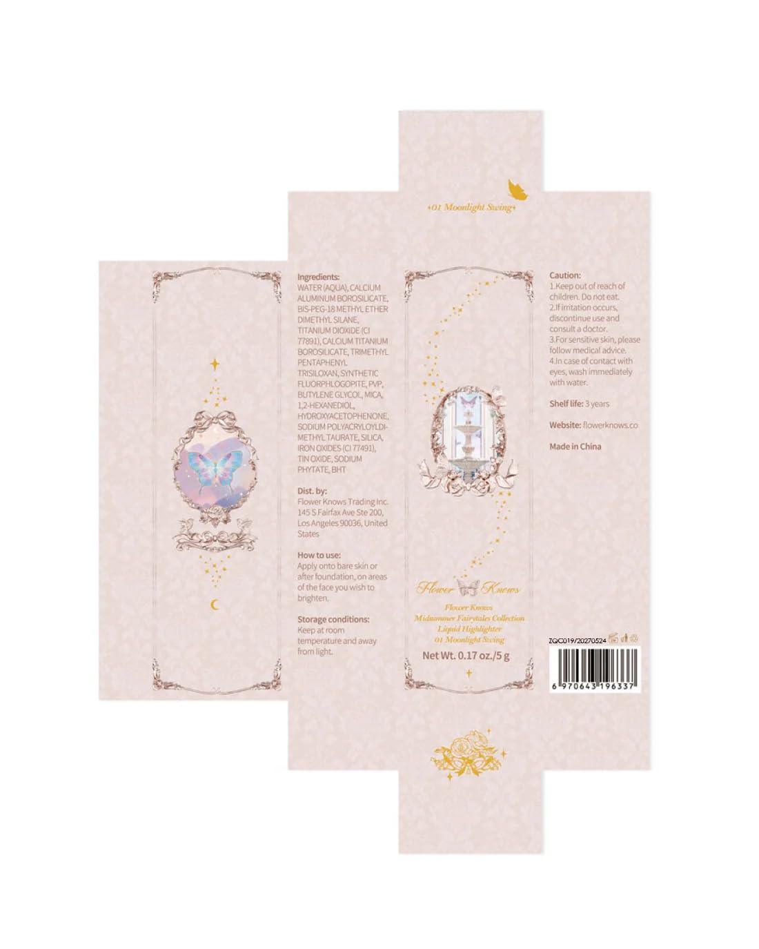 Flower Knows Midsummer Fairytales Liquid Highlighter,Shimmering Face & Body Illuminator,Glow Finish,Blendable & Long-lasting Radiance for Women & Girls(02 Sunset Forest)