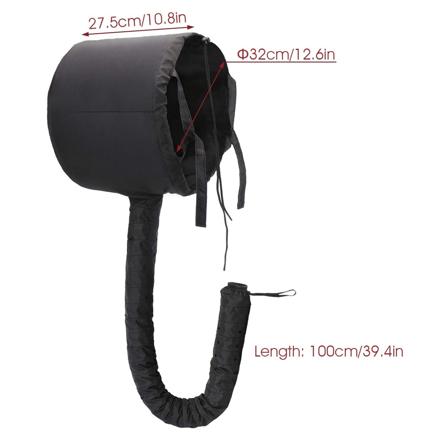 Bonnet Hooded Hair Dryer Attachment, Larger Adjustable Deep Conditioning Cap for Fast Hair Drying with Elastic Band for Fixing Free, Hair Curling Nursing Oil Treat-Ment SPA Steamer Cap