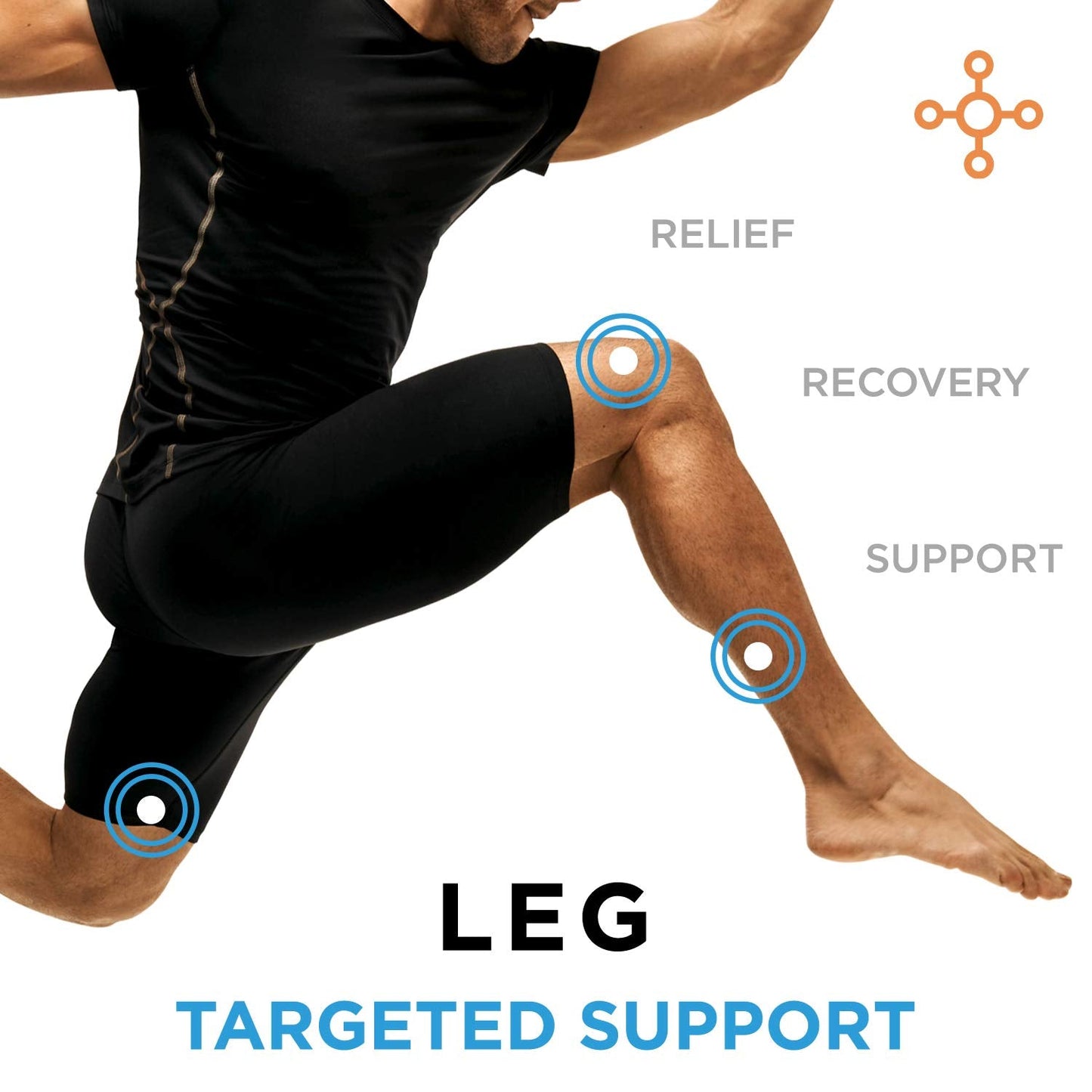 Tommie Copper Performance Compression Leg Sleeve, Unisex, Men & Women | Breathable Support for Muscle Fatigue & Recovery - Black - Small