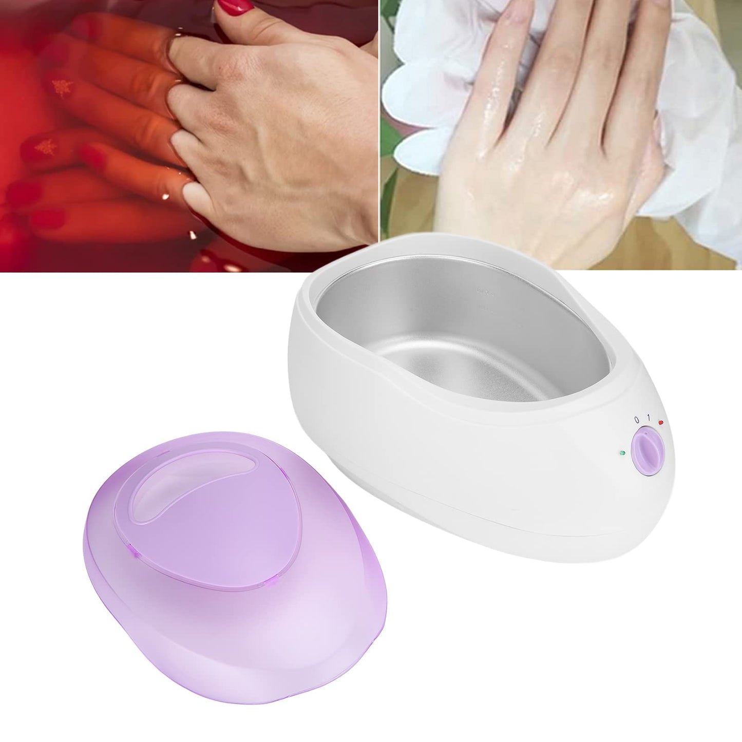 2.3L Paraffin Wax Machine for Hand and Feet with Heat Insulation, Aluminum Alloy Liner, Soothes and Moisturizes Dry Skin (110V US Plug)