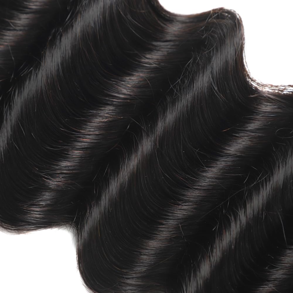16A Loose Deep Wave Bundles Human Hair 14 16 18in Brazilian Virgin Loose Deep Wave 3 Bundles 100% Unprocessed Brazilian Virgin Remy Human Hair Bundles Loose Deep Bundles Thick Ends for Black Women
