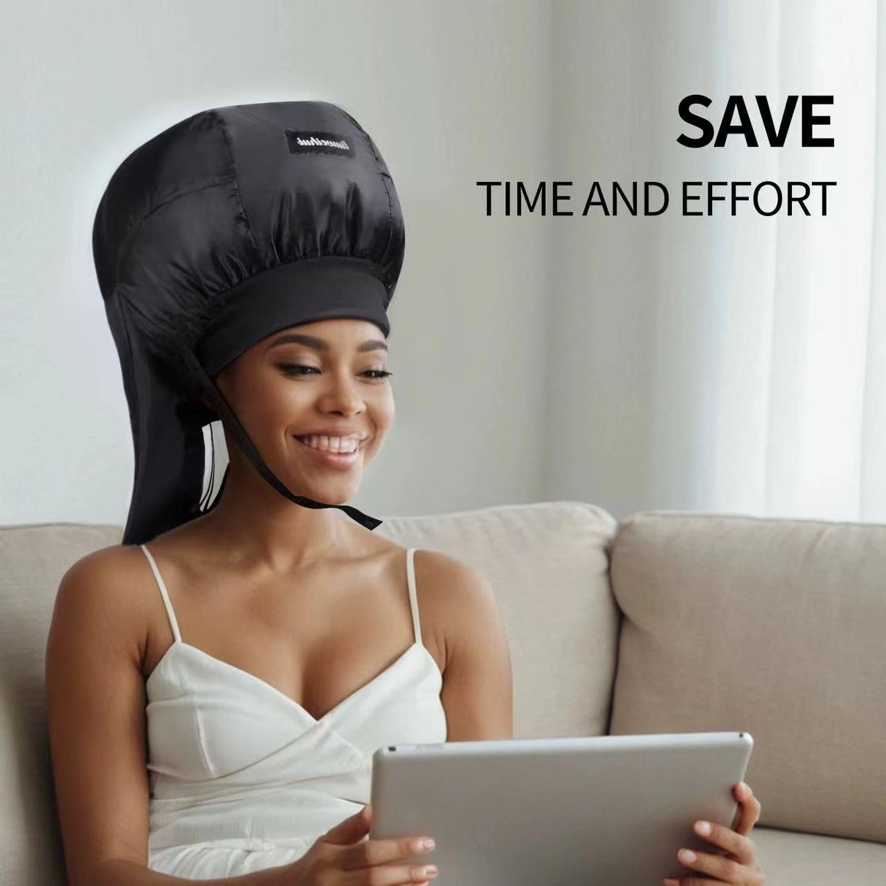 Adjustable Hair Drying Hoods, Diffuser Cap for Curly Hair, Drawstring Hair Dryer Bonnet, Double Tube Hair Dryer Cap, Attachment for Curly Hair, Bonnet Hair Dryers for Women