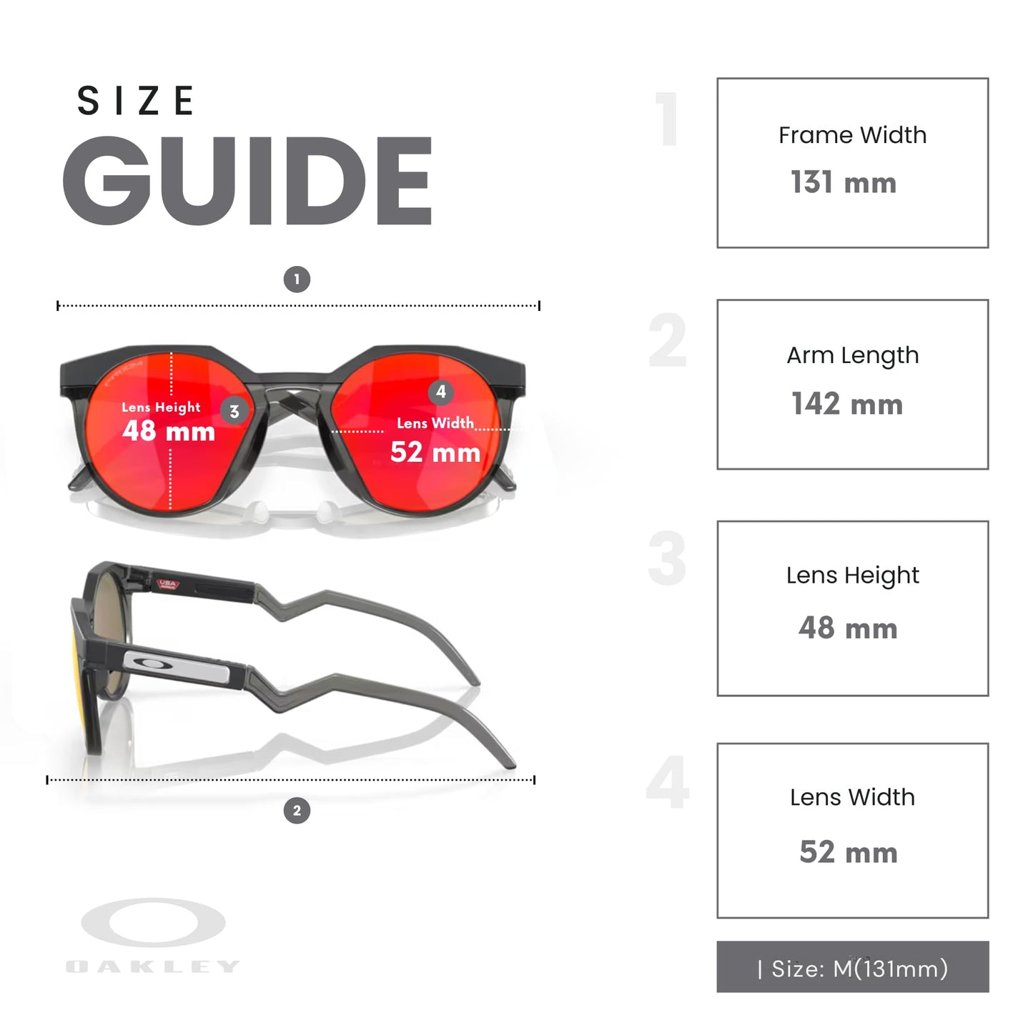 Oakley oo9242 924202 52mm matte carbon/prizm ruby round sunglasses for men + Bundle with designer iwear complimentary eyewear kit