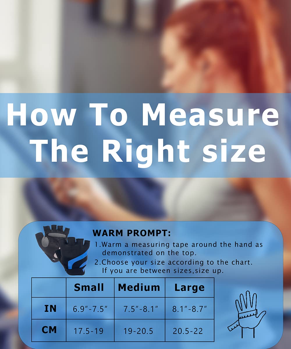 sunnex Gym Gloves for Women, Workout Gloves Women, Fingerless Gloves for Weightlifting, Lightweight Breathable Fitness Gloves, Sports Gloves for Training Lifting Weight Cycling Climbing Rowing