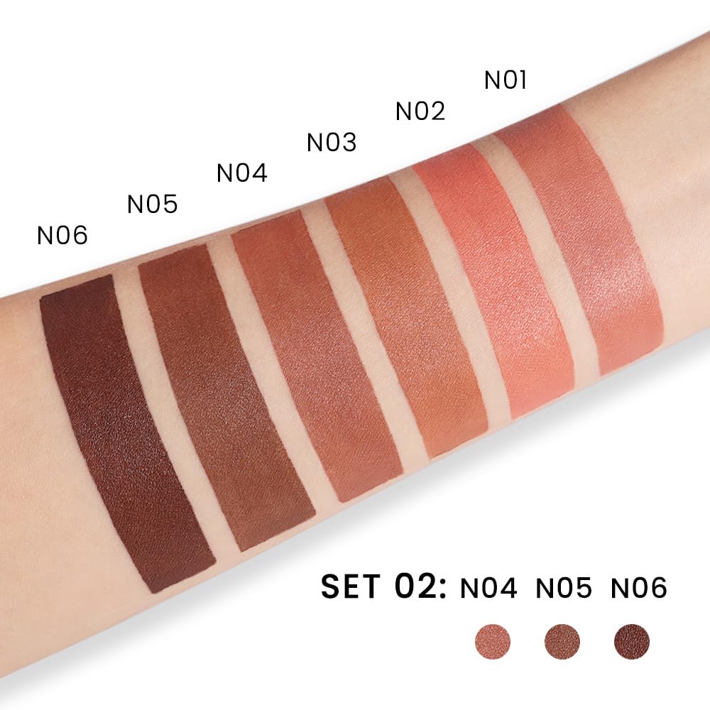 3 Pcs Matte Velvet Lipstick for Women Set,Nude Long Lasting Matte Lipstick 24H Waterproof for Girls Natural Lip Makeup,Matte Non-Stick Lipstick Makeup for Women,labiales magicos 24 horas originales