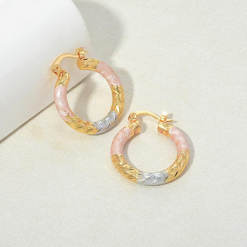 18K Gold Plated Hoop Earrings for women Trendy Twisted Huggie Hoops Earrings Lightweight Large Chunky Earrings 925 Sterling Silver Boho Jewelry for Teen Girls Gift (style 20)