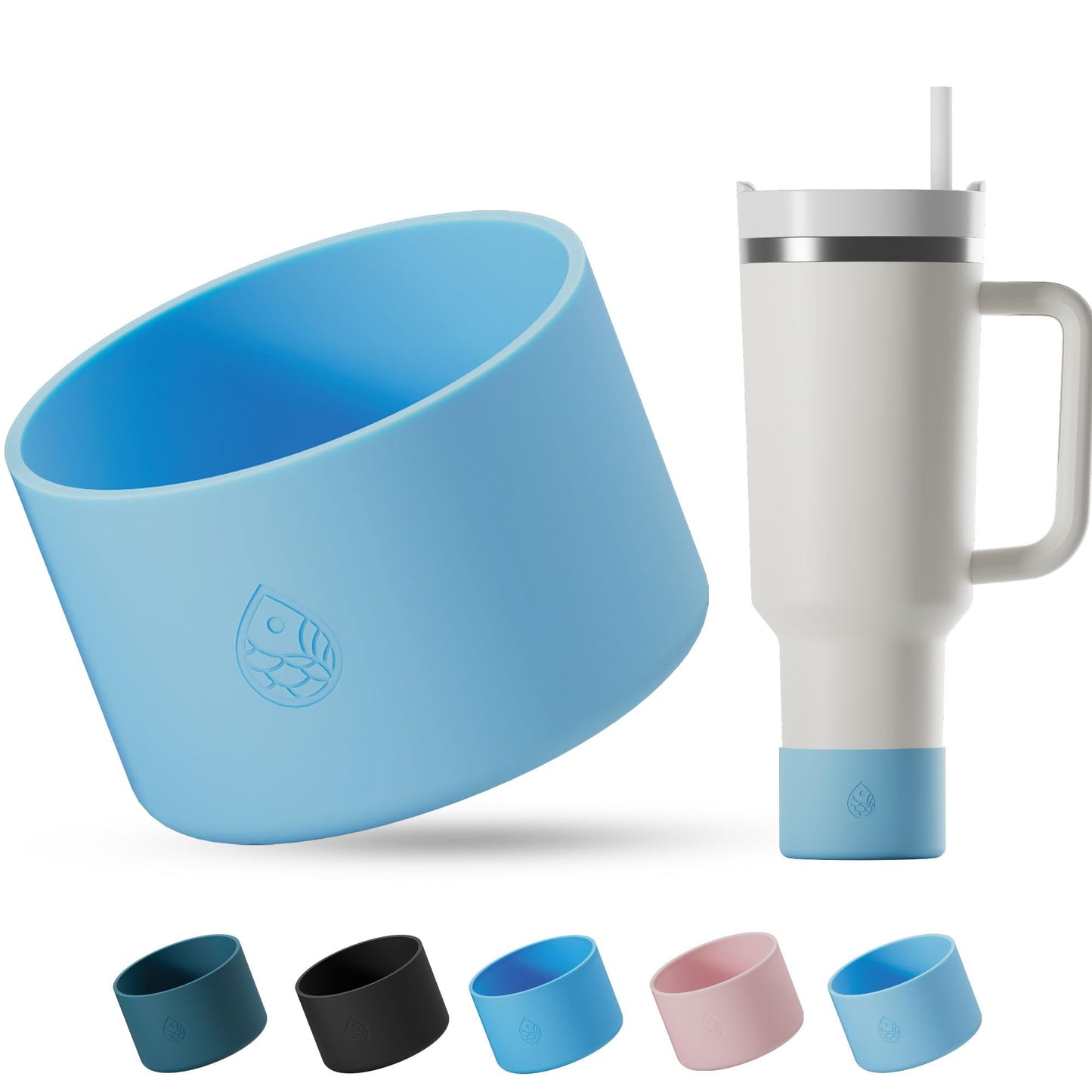REUZBL Pastel Silicone Bottle Boot Sleeve for Stanley Tumblers 20-40oz, Hydro Flask Tumblers, Simple Modern Tumblers, Iron Flask Tumbler, Similar Tumblers, Tumbler Water Bottle Accessory
