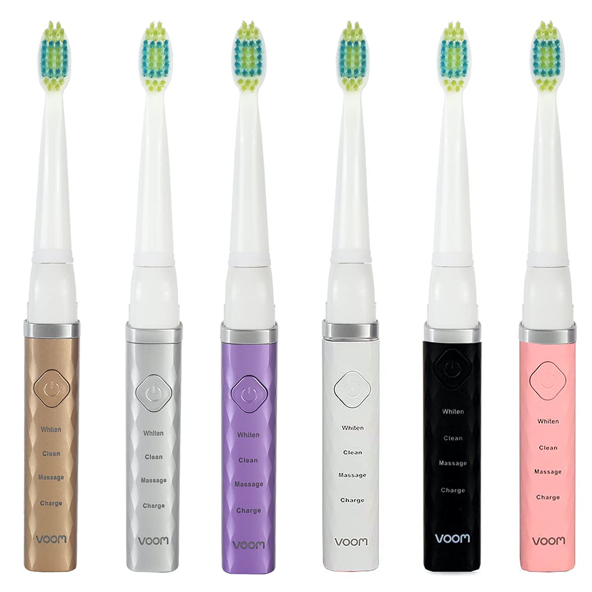 Voom Sonic Pro 3 Rechargeable Electric Toothbrush With Soft Dupont Nylon Bristles Dentist Recommended Portable Oral Care 2-Minute Timer 3 Adjustable Speeds Light Weight Design - Purple