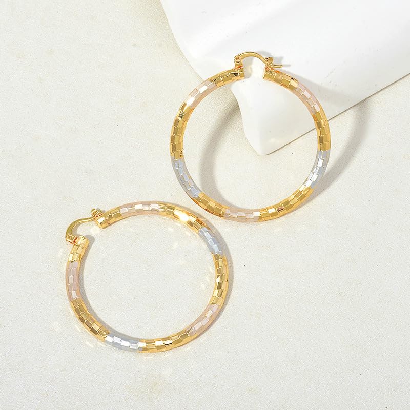 18K Gold Plated Hoop Earrings for women Trendy Twisted Huggie Hoops Earrings Lightweight Large Chunky Earrings 925 Sterling Silver Boho Jewelry for Teen Girls Gift (style 22)