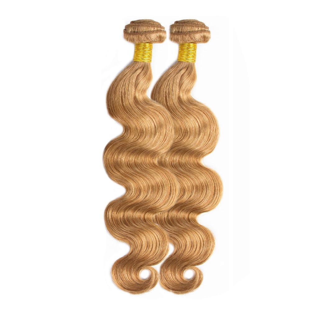 34 34 Inch Color 27 Blonde Bundles 27 Body Wave Bundles Human Hair Unprocessed Brazilian Remy Hair 2 Bundles Honey Blonde Body Wave Bundles Double Weft 27 Bundles Hair Weave