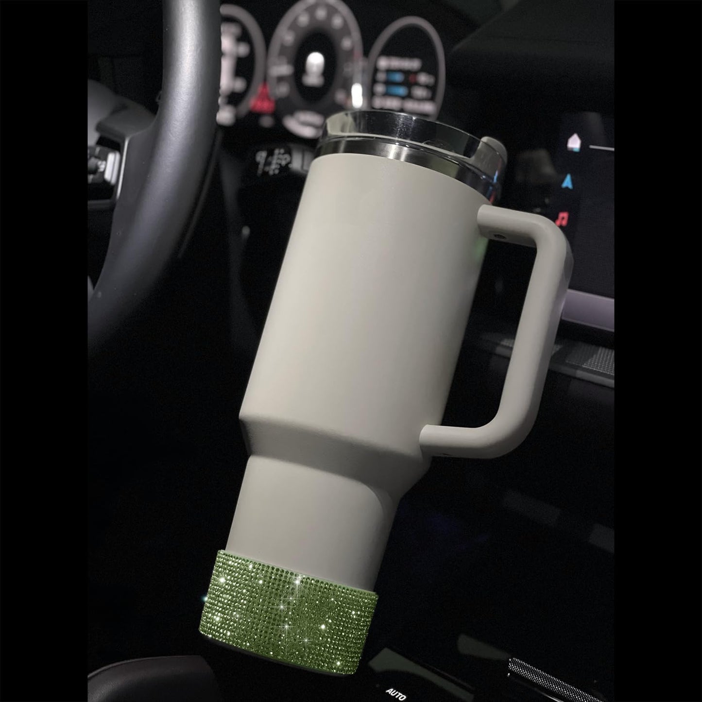 WORBSS Diamond Glitter Silicone Boot for Stanley Cup 40oz Tumbler & Simple Modern 30-40oz Trek Tumbler Accessories for 2.8-2.9 inch Trapezoidal Cylinder Base Water Bottles Bottom Anti-Slip Sleeve