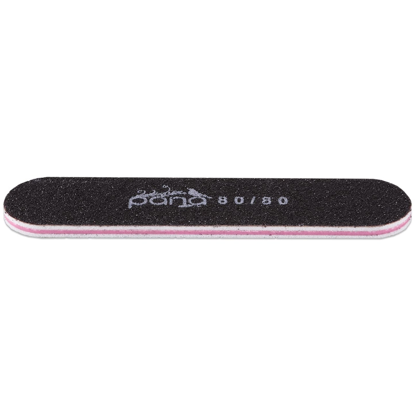 25PCS Mini Size PANA Professional Double Sided Nail Files - Black, 80/80 Grit - Emery Board Nail Buffering File Manicure Pedicure Nail Polisher Washable