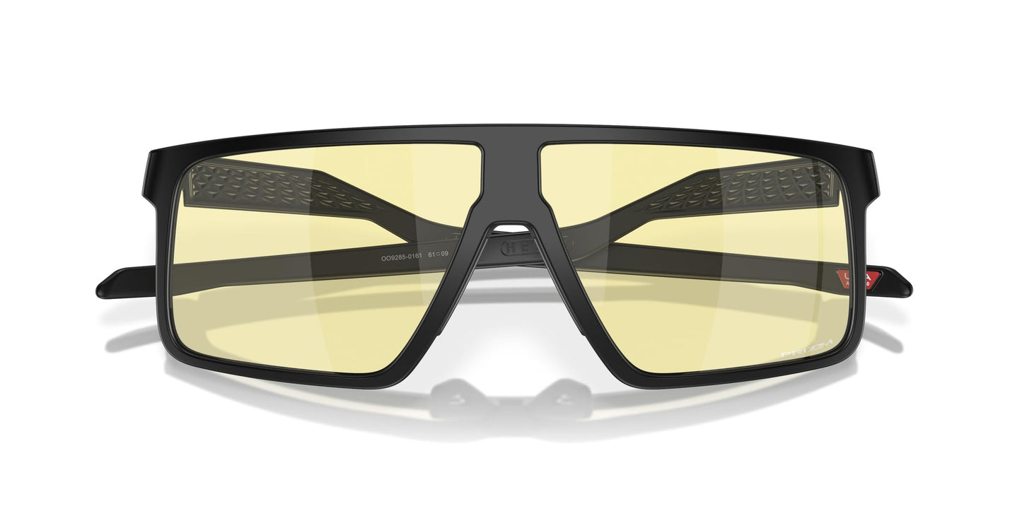 Oakley Men's OO9285 Helux Rectangular Sunglasses, Matte Black/Prizm Gaming, 61 mm