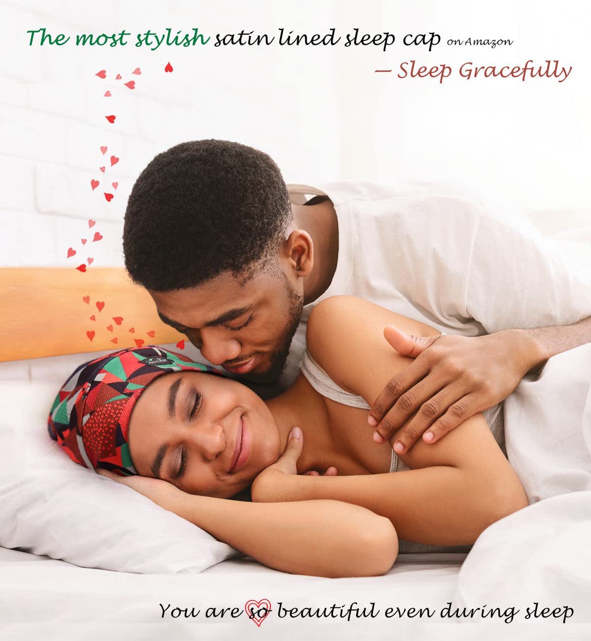 FocusCare Hair Wraps for Women with Natural Curly Sleeping Satin Lined Overnight