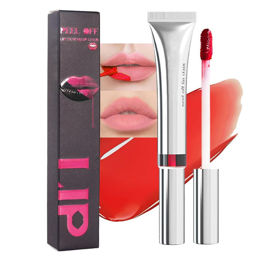 evpct Lip Tains Peel off, Peel off Lip Liner Tattoo Lip Stain Tint Gloss Marker Makeup, Long Lasting Waterproof 24 Hours Matte Finish Transfer-proof Pigmented Color Stay Lipsticks, 115 Orange Red